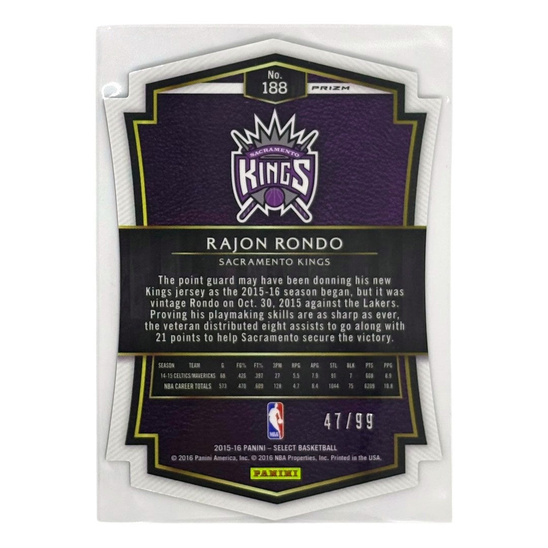 PANINI NBAカード SELECT PRIZM DIE-CUT RAJON RONDO SACRAMENTO KINGS /99 #188 中古 IT1