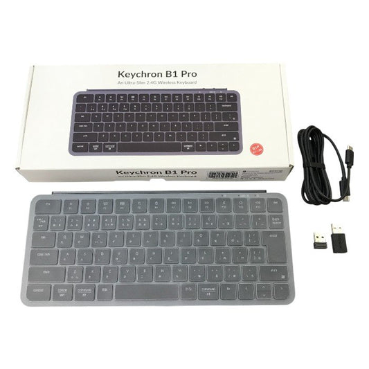 keychron B1 Pro ウルトラスリム ワイヤレスキーボード JIS版 スペースグレイ 2.4GHz/Bluetooth 無線/有線 B1P-K1-JIS 中古 T1