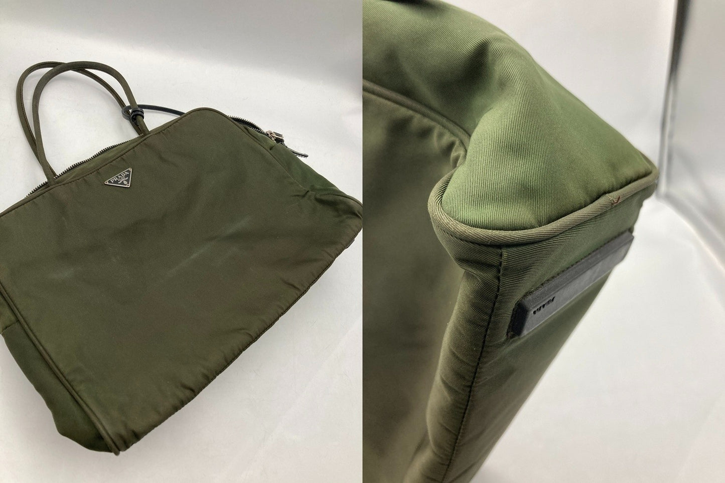 PRADA プラダ テスート トートバッグ カーキ 中古 D4