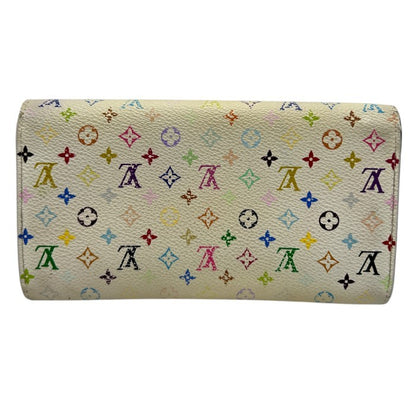 LOUIS VUITTON ルイヴィトン モノグラム・マルチカラー ポルトフォイユ・サラ 二つ折り長財布 ブロンxレザン M93742 レディース メンズ ブランド カードポケット 小銭入れ 廃盤 中古 W４