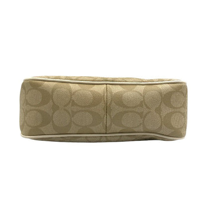 COACH コーチ ショルダーバッグ レディース PVC シグネチャー 2way ハンドバッグ ポーチ ベージュ F58321 中古 T1
