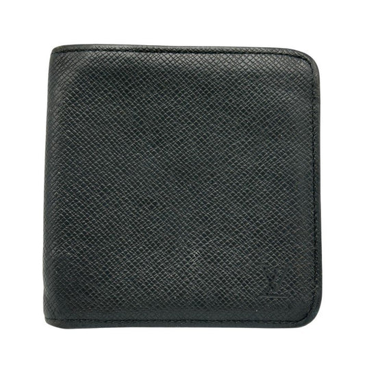 LOUIS VUITTON ルイ・ヴィトン タイガ ポルトビエ モネジップ 二つ折り 財布 M30672 レザー コンパクト ファスナー ブランド 中古 W４