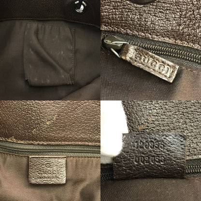 GUCCI グッチ GGキャンバス トートバッグ レディース キャンバス/レザー カジュアル 通勤 A4収納 カーキ/ブラウン 120836 中古 T1