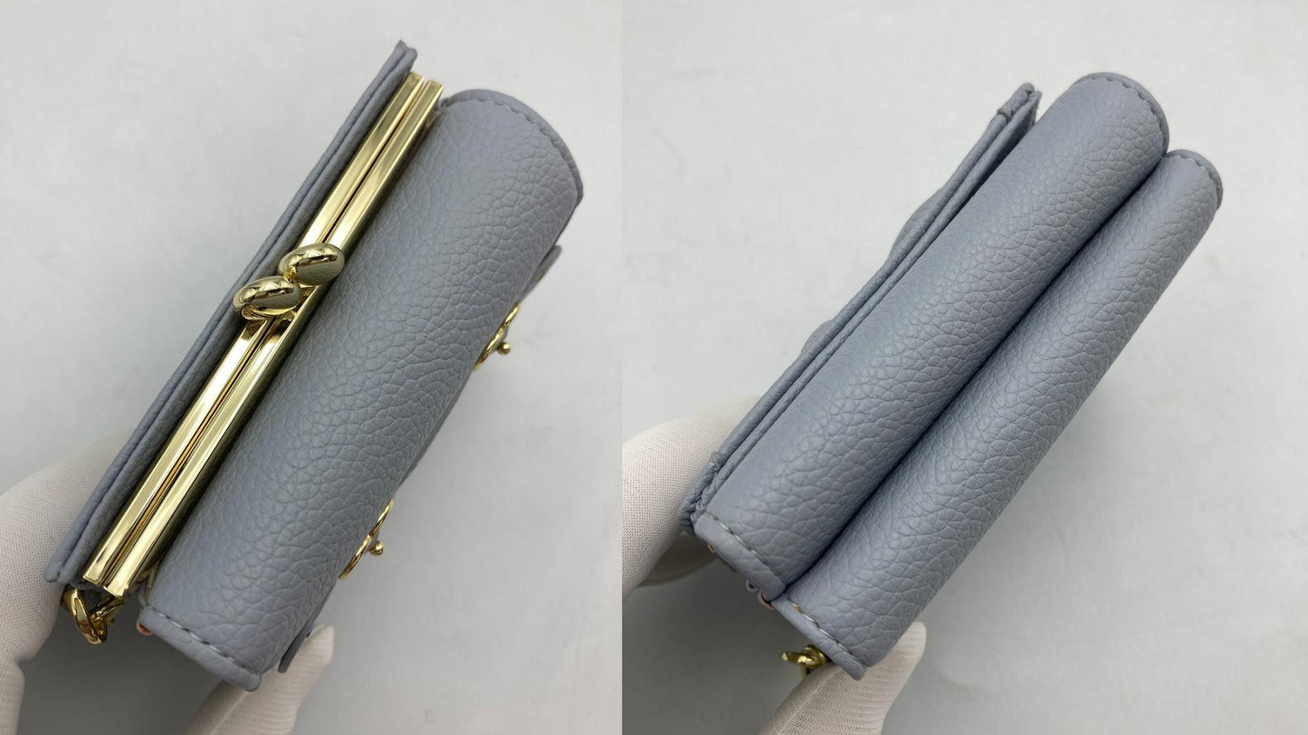 SAMANTHA VEGA サマンサベガ ハートベルト 折財布 ライトブルー 中古 D4