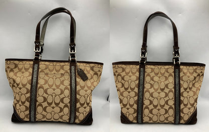 COACH コーチ シグネチャー ビーデッド トートバッグ 8K52 中古 D4