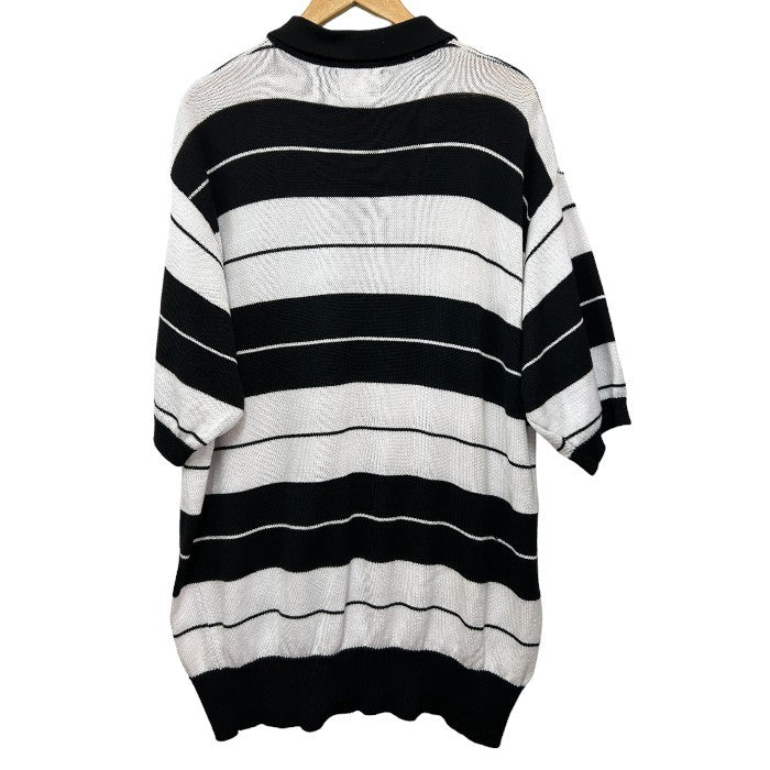 FB COUNTRY エフビー カウンティ 半袖 ニット ポロシャツ 3XL メンズ ボーダー ブラック ホワイト 大きめ 中古 W４