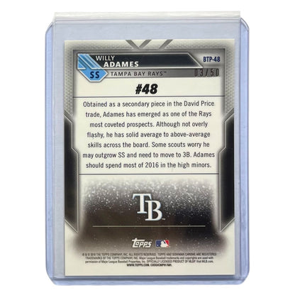 TOPPS MLBカード BOWMAN CHROME WILLY ADAMES TAMPA BAY RAYS /50 #BTP-48 中古 IT2