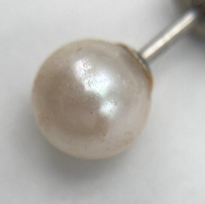 Pt900 5.0mm-5.5mmパール ピアス 中古 D4