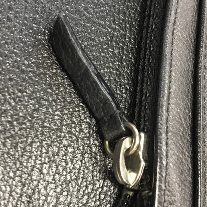 CHANEL シャネル 長財布 レディース 2つ折り レザー カメリア ココマーク シルバー金具 ブラック 中古 T1