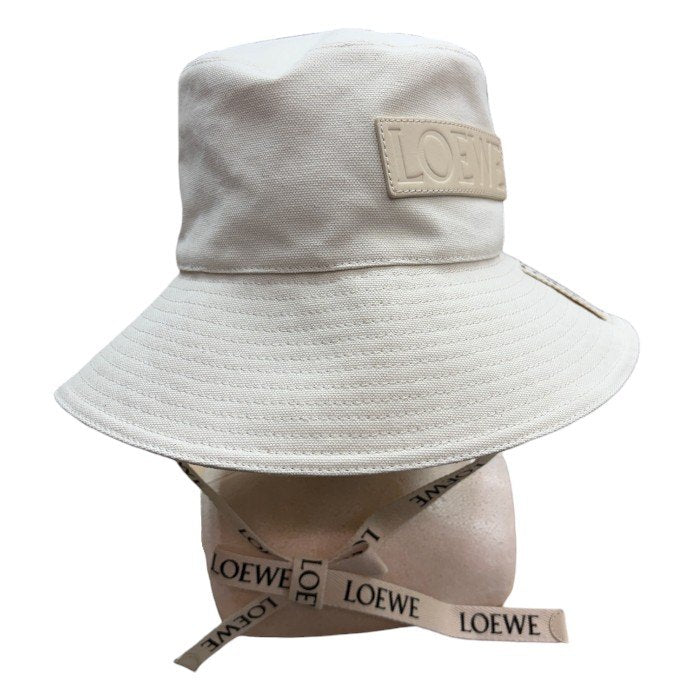 LOEWE ロエベ フィッシャーマンハット キャンバス ソフトホワイト 57 ブランド バケットハット バケハ レディース かわいい 中古 W４