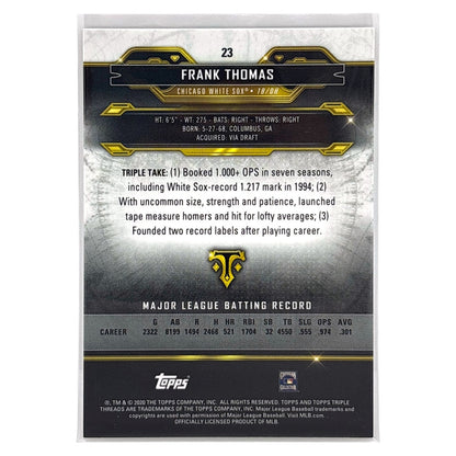 TOPPS MLBカード TRIPLE THREADS FRANK THOMAS CHICAGO WHITE SOX /99 #23 中古 IT1