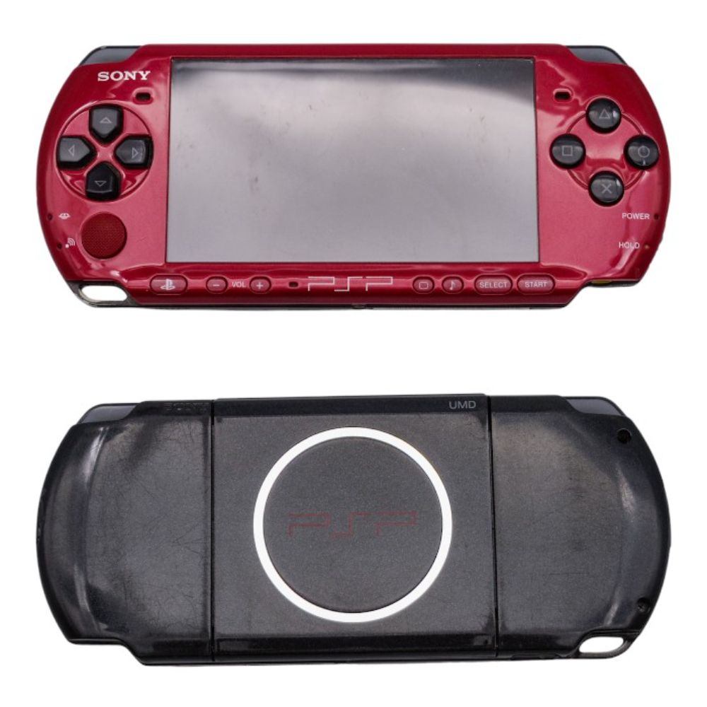 バッテリーなし SONY SCE PSP プレイステーションポータブル ブラック/レッド PSP-3000 本体 中古 a1