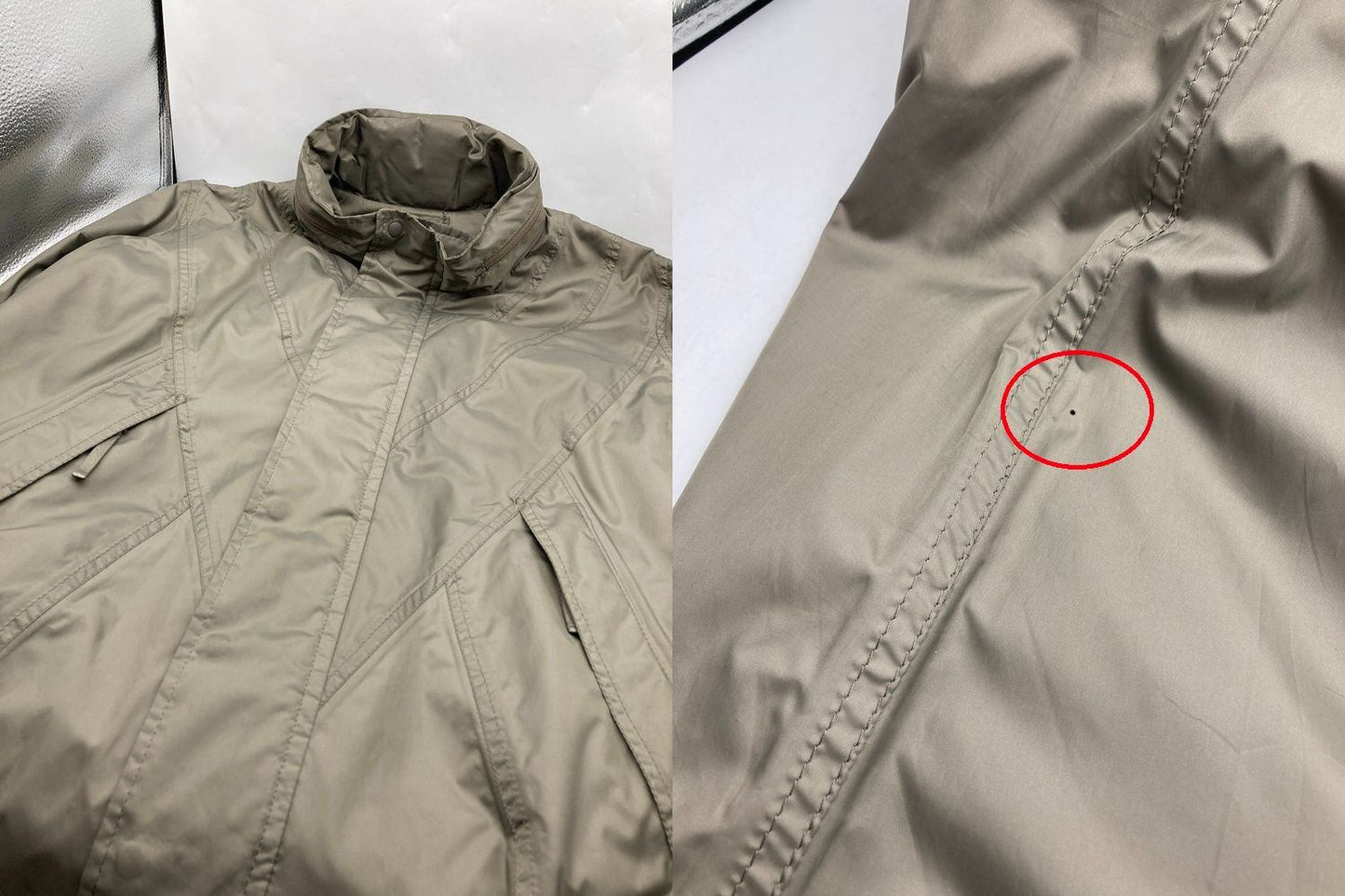 ISSEY MIYAKE イッセイミヤケ パラシュートコート ME83FA032 08AW サイズ2 カーキ 中古 D4