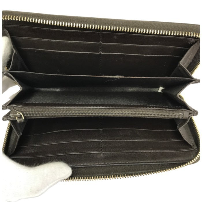 GUCCI グッチ GGキャンバス 長財布 ユニセックス ラウンドファスナー インターロッキングG ロングウォレット ブラウン/ブラック 308012 中古 T1