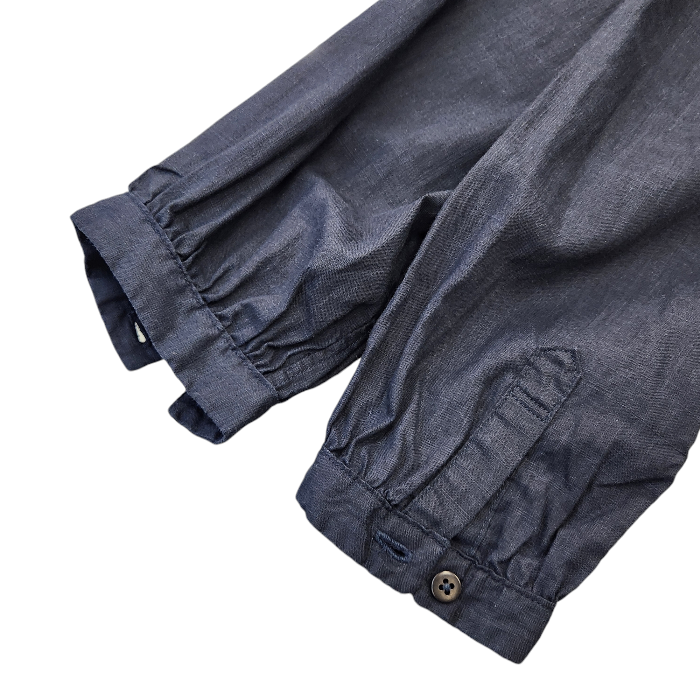 GRANDMA MAMA DAUGHTER グランマママドーター シャツワンピース レディース コットン リネン ネイビー 1サイズ GE2032221-200424 中古 T1