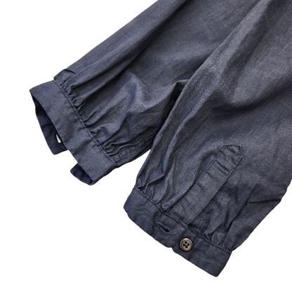 GRANDMA MAMA DAUGHTER グランマママドーター シャツワンピース レディース コットン リネン ネイビー 1サイズ GE2032221-200424 中古 T1