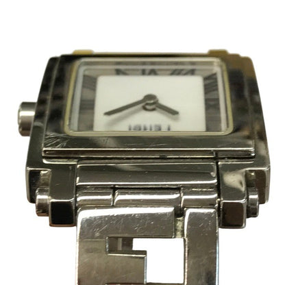 FENDI フェンディ クアドロ 腕時計 レディース アナログ クォーツ スクエアフェイス SS ホワイト/シルバー 002-6000L-754 中古 T1