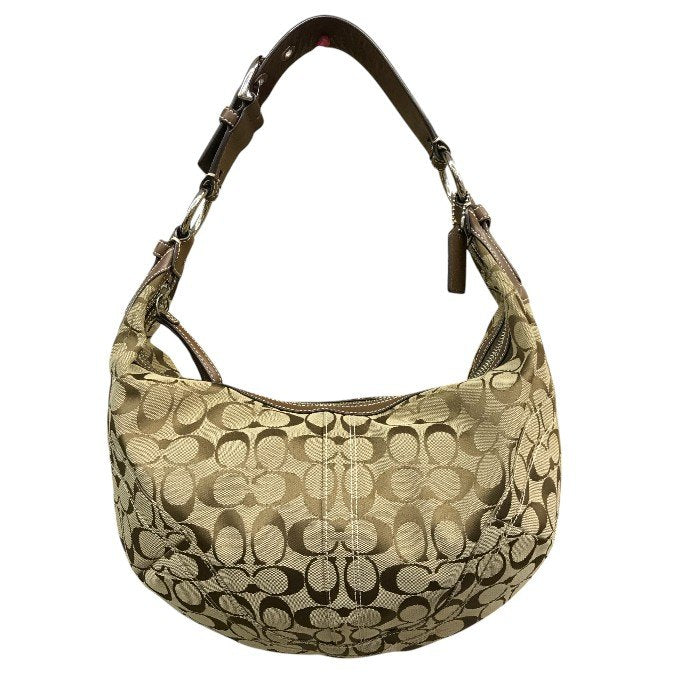 COACH コーチ ワンショルダーバッグ レディース オールシーズン シグネチャー ベージュ ブラウン バッグ 10075 中古 N1