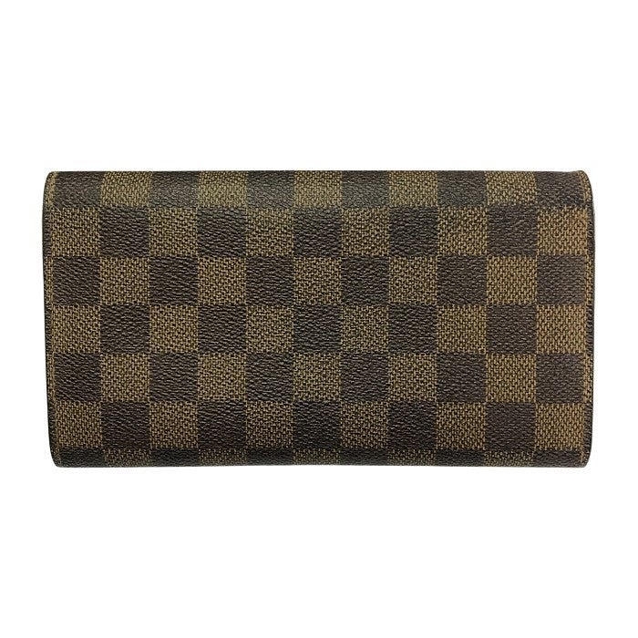 LOUIS VUITTON ルイヴィトン ダミエ エベヌ ポルトフォイユサラ 長財布 2つ折り 旧型 ブラウン N61734 中古 T1