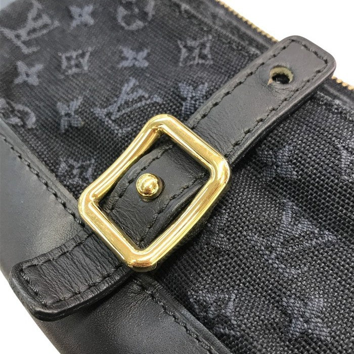 LOUIS VUITTON ルイヴィトン モノグラムミニ アンソフィ ポーチ レディース キャンバス/レザー 化粧 コスメ ネイビー M92697 中古 T1