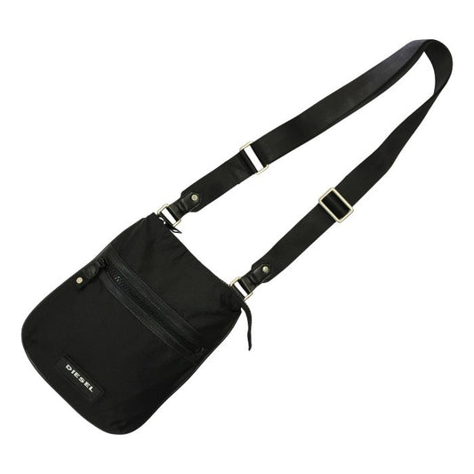 DIESEL ディーゼル ショルダーバッグ ユニセックス ナイロン レザー サコッシュ ブラック 中古 T1