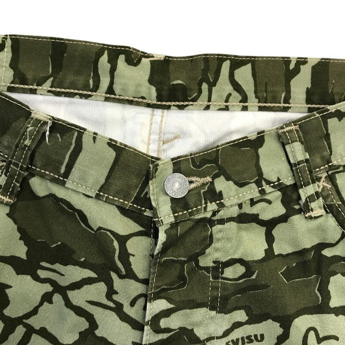 EVISU エヴィス ショートパンツ メンズ コットン ハーフパンツ 短パン カモメ カモフラ 迷彩 カーキグリーン 36サイズ 2001 中古 T1