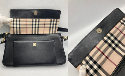 BURBERRY バーバリー ワンショルダーバッグ レディース レザー フォーマル ブラック 中古 D4