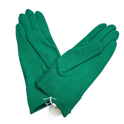 Christian Dior クリスチャン ディオール ウール100％ 羊革 手袋 グリーン ブランド 冬 ファッション レディース 中古 W４