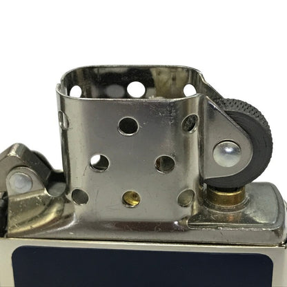 Zippo ジッポー オイルライター ロゴプレート 喫煙具 U.S.A製 ブルー/レッド/シルバー 中古 T1