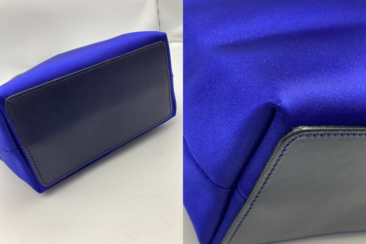 GUCCI グッチ サテン トートバッグ 002・1099 ブルー 中古 D4