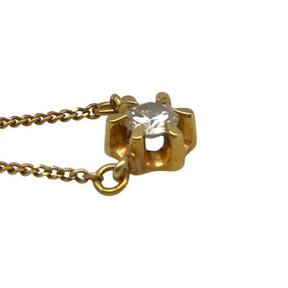 K18/ダイヤ0.18ct ネックレス レディース 喜平チェーン ゴールド 40cm 中古 T1
