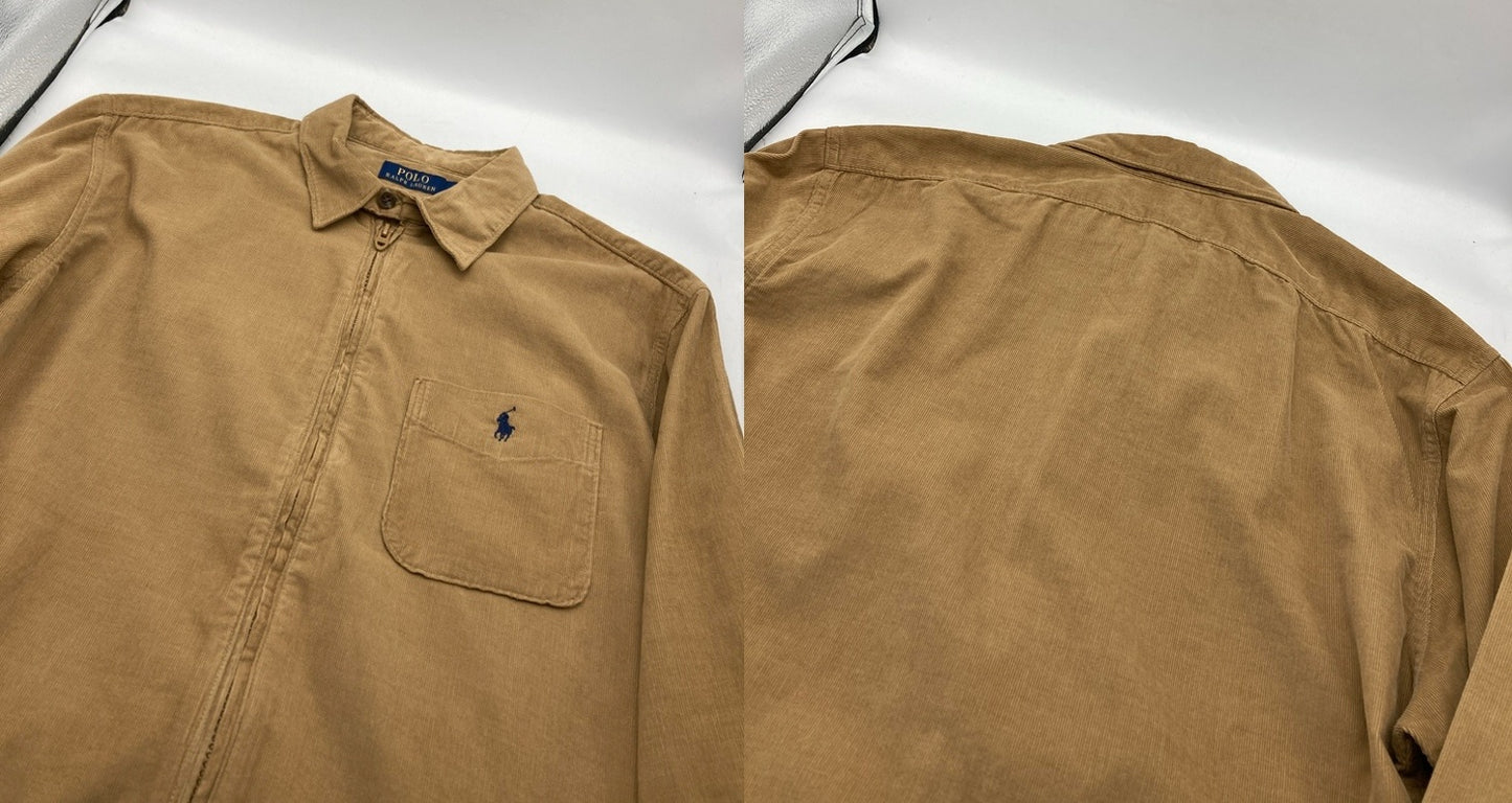 POLO RALPH LAUREN ポロラルフローレン コーデュロイ スイングトップシャツ サイズM メンズ 中古 D4