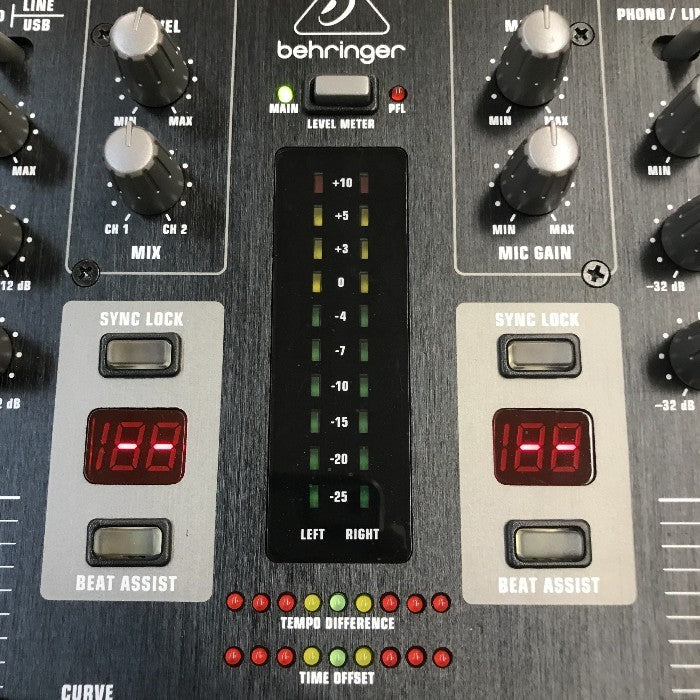 BEHRINGER ベリンガー PRO MIXER DJミキサー ブラック 2ch MC ボーカル USB/オーディオインターフェース VMX100USB 中古 T1