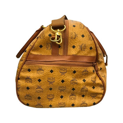 MCM モノグラム ボストンバッグ ユニセックス 旅行鞄 ショルダー付き 大型 ブラウン 中古 T1