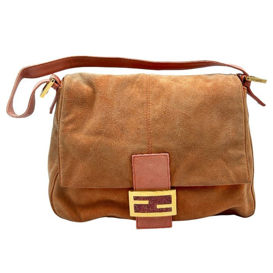 FENDI フェンディ マンマバケット スウェード オレンジ ブランド スエード レザー ワンショルダー バッグ 鞄 中古 W1