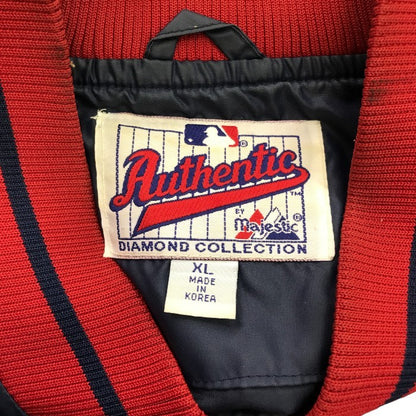 Majestic インディアンス スタジャン メンズ 秋冬 ナイロン ネイビー/レッド XLサイズ 中古 M1