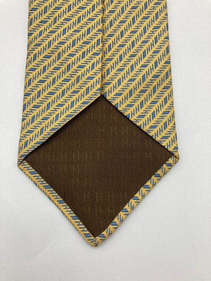 HERMES エルメス H柄 ジャガード ネクタイ シルク100％ 中古 D4