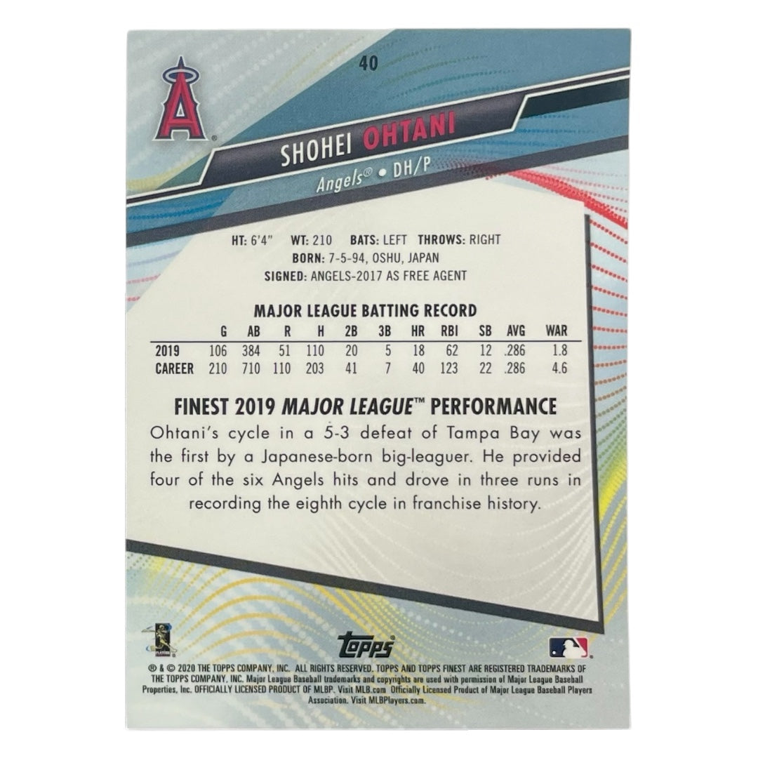 TOPPS MLBカード FINEST SHOHEI OHTANI ANGELS #40 中古 IT2