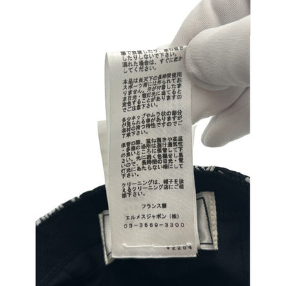 HERMES エルメス ペイズリー柄 キャップ 帽子 ブランド ネイビー メンズ 中古 送料無料 W４