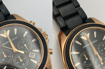 EMPORIO ARMANI エンポリオアルマーニ クロノグラフ 腕時計 クオーツ AR6066 中古 D4