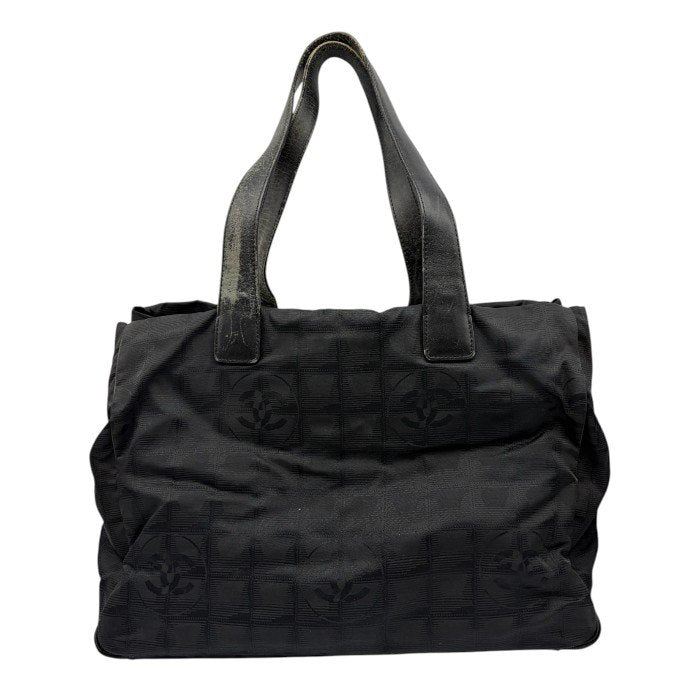 CHANEL シャネル ニュートラベルライン MM トートバッグ ナイロン レザー ブラック バッグ ブランド 鞄 A4 レディース 中古 W1