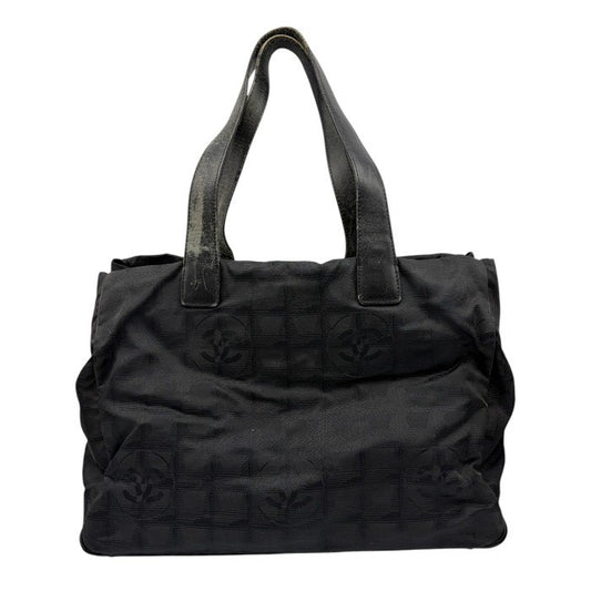 CHANEL シャネル ニュートラベルライン MM トートバッグ ナイロン レザー ブラック バッグ ブランド 鞄 A4 レディース 中古 W1