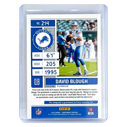 PANINI NFLカード CONTENDERS DAVID BLOUGH DETROIT LIONS /99 #214 中古 IT1