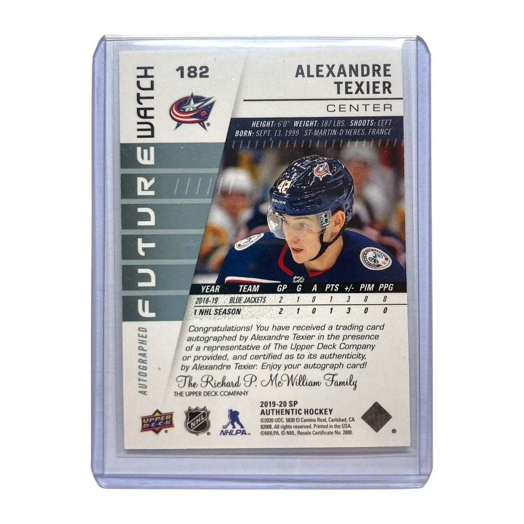 UPPER DECK NHLカード SP AUTHENTIC ALEXANDRE TEXIER BLUE JACKETS 721/999 #182 中古 IT2