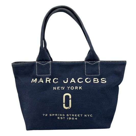 MARC JACOBS マークジェイコブス トートバッグ 鞄 キャンバス ネイビー かわいい 中古 W４