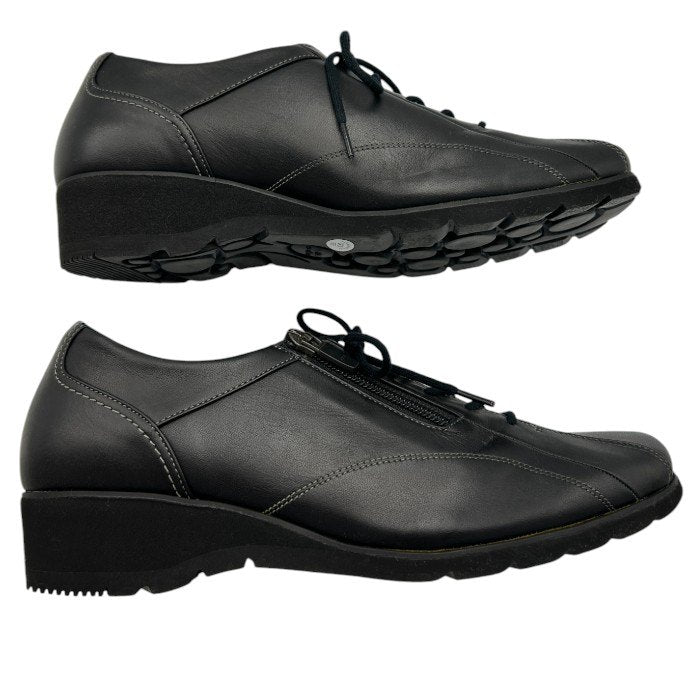 pedala ペダラ ASICS アシックス WP677F スニーカー 24.0cm レザー レディース 靴 シューズ ブラック 中古 W４