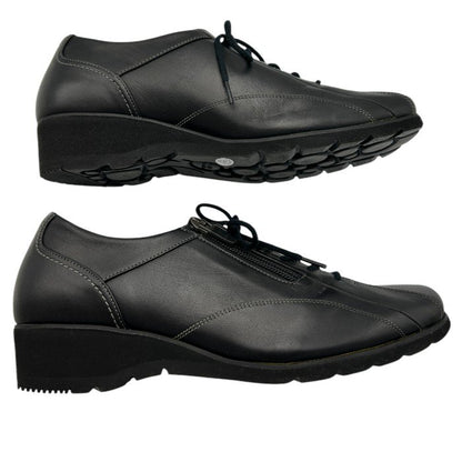 pedala ペダラ ASICS アシックス WP677F スニーカー 24.0cm レザー レディース 靴 シューズ ブラック 中古 W４