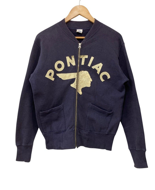 BOOTLEGGERS REUNION ブートレガーズ リユニオン PONTIAC ジップアップ スウェット ネイビー サイズM メンズ 中古 D4
