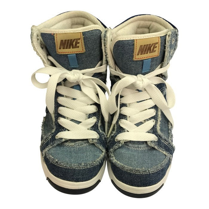 NIKE ナイキ エア トゥループ2 スニーカー レディース ミッドカット デニム ダンス 軽量 ブルー 23.0cm 441839-400 中古 T1
