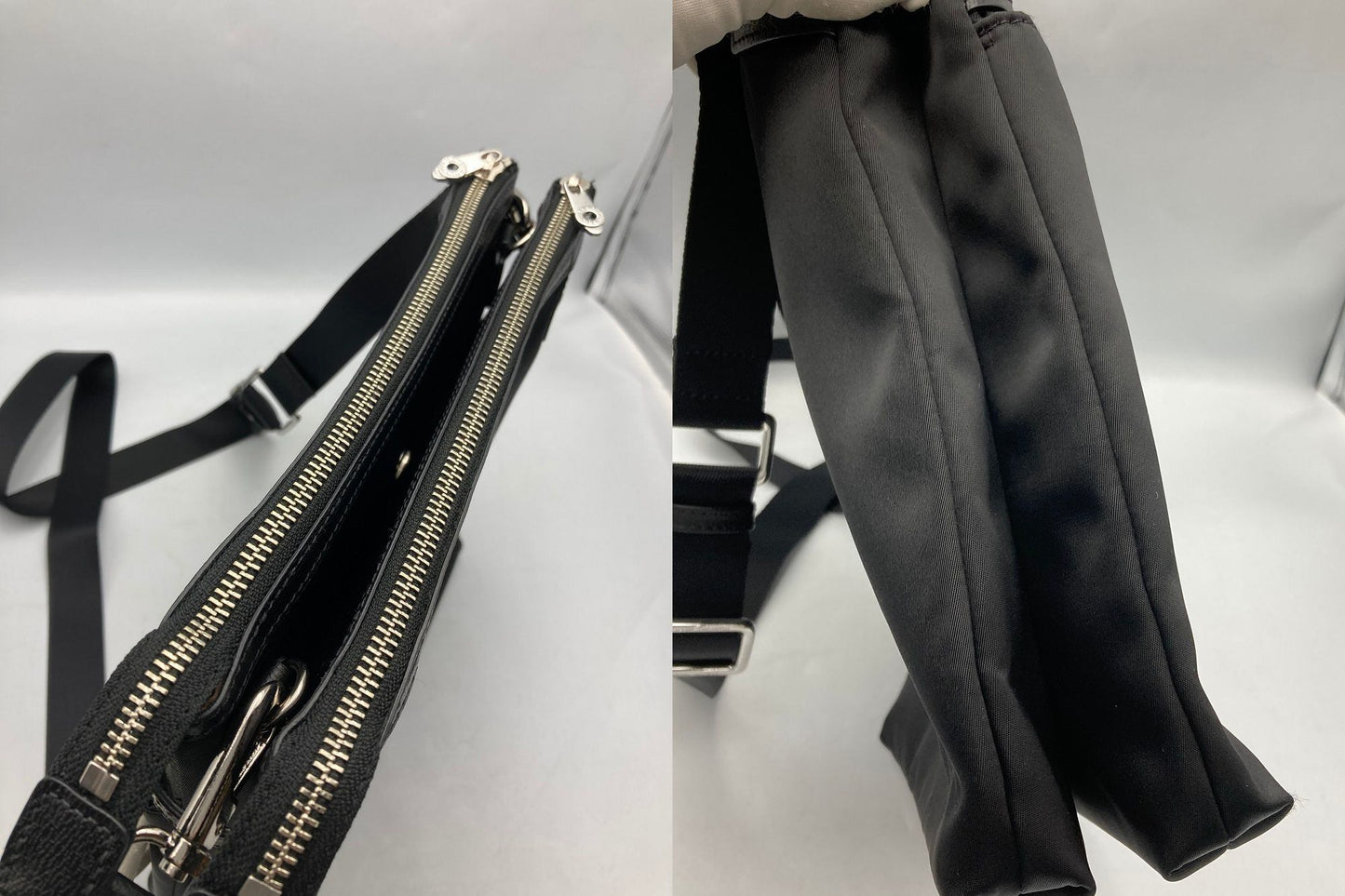 HUNTING WORLD ハンティングワールド ナイロン ショルダーバッグ ブラック 中古 D4